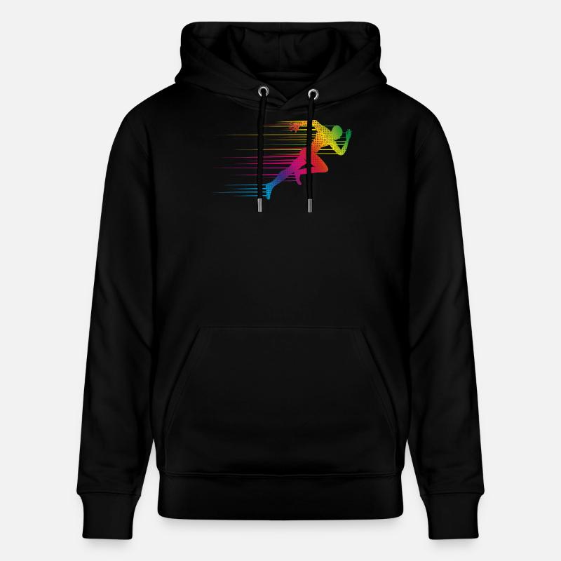 motif dynamique d'un coureur sprint - Sweat à capuche bio CRUISER Stanley/Stella Unisexe - noir