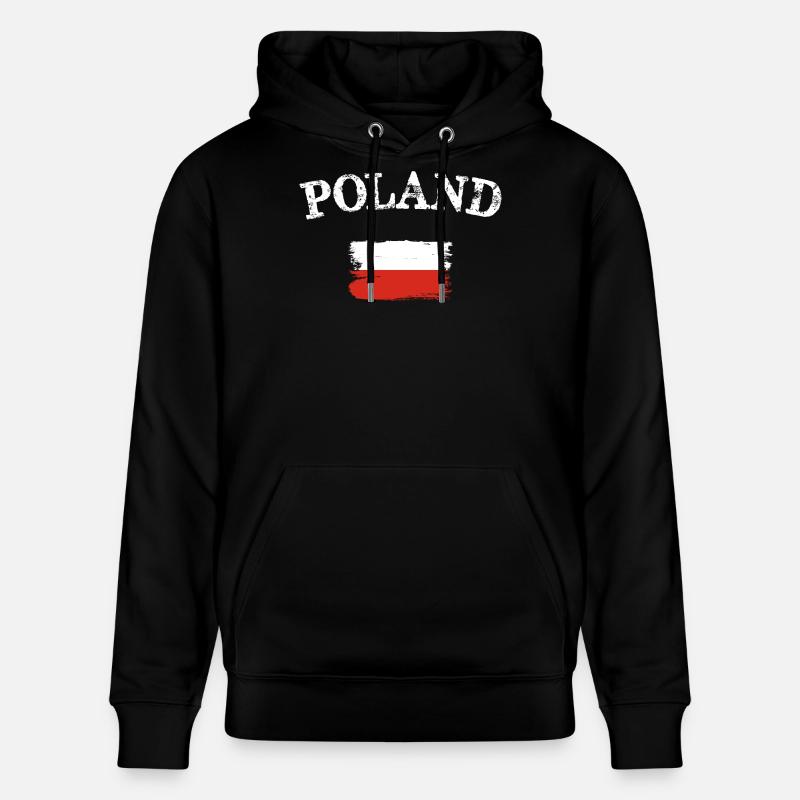 Pologne Drapeau Pinceau Art - Sweat à capuche bio CRUISER Stanley/Stella Unisexe - noir