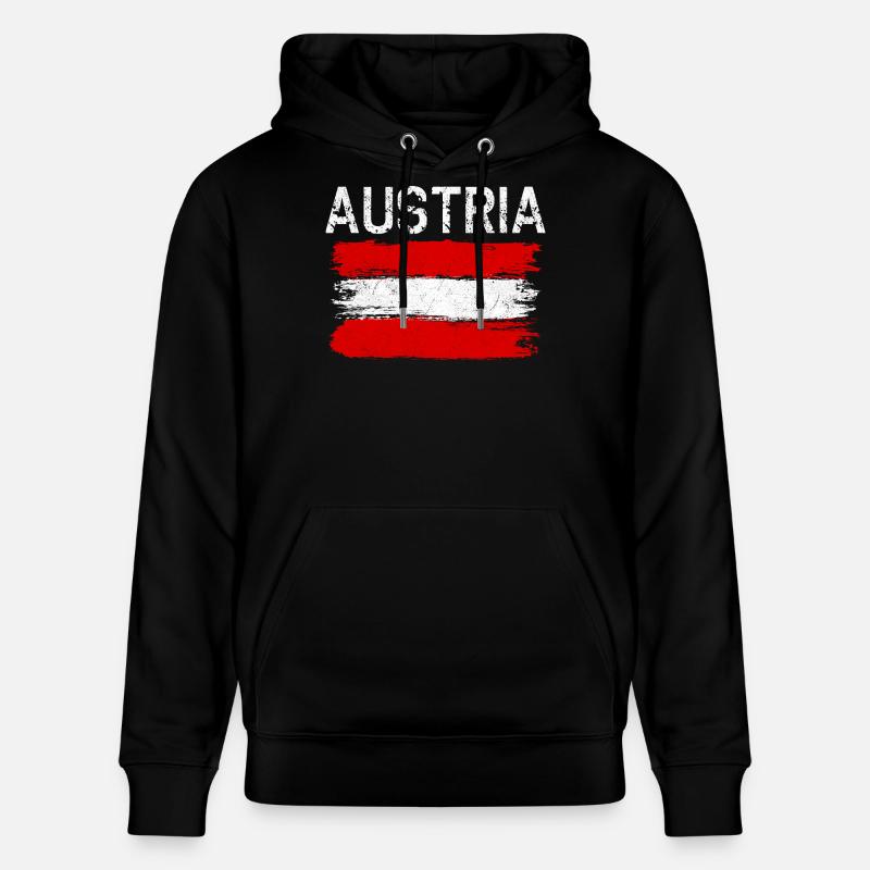 Austria Brushed Flag Grafik - Stanley/Stella Unisex Bio-Hoodie CRUISER  - Schwarz