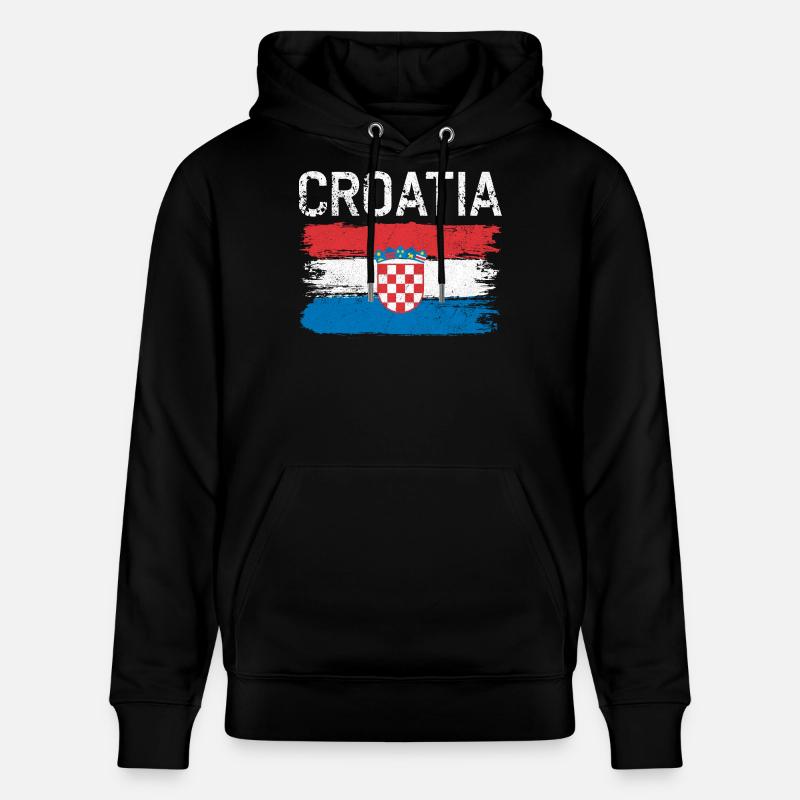 Blason du drapeau Croatie - Sweat à capuche bio CRUISER Stanley/Stella Unisexe - noir