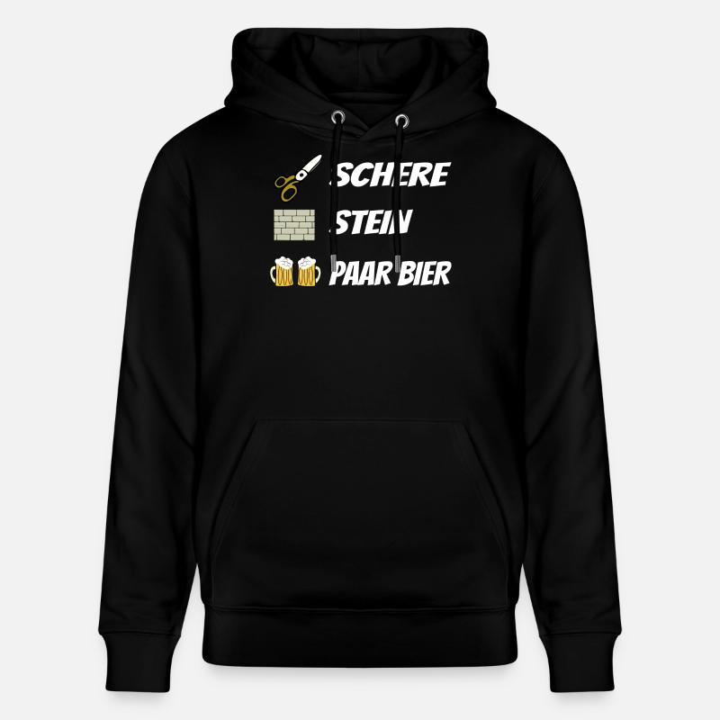 Schere , Stein, Paar Bier - Stanley/Stella Unisex Bio-Hoodie CRUISER  - Schwarz