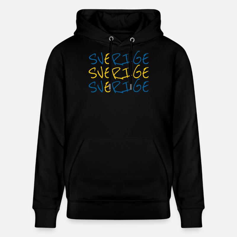 Sverige Lettrage Drapeau Suède Design - Sweat à capuche bio CRUISER Stanley/Stella Unisexe - noir