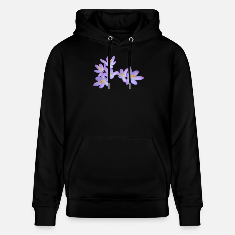 Fleurs de printemps violettes (crocus) - Sweat à capuche bio CRUISER Stanley/Stella Unisexe - noir
