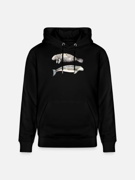 Havkøer: manatee og dugong - Stanley/Stella CRUISER økologisk unisex-hoodie - sort