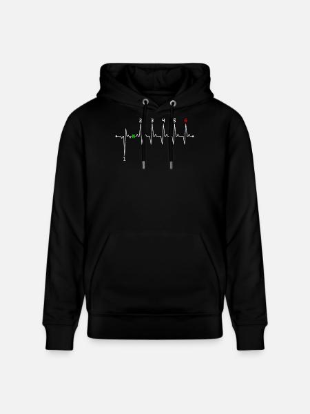Neon N on Heartbeat - Stanley/Stella CRUISER Unisex Organic Hoodie - black