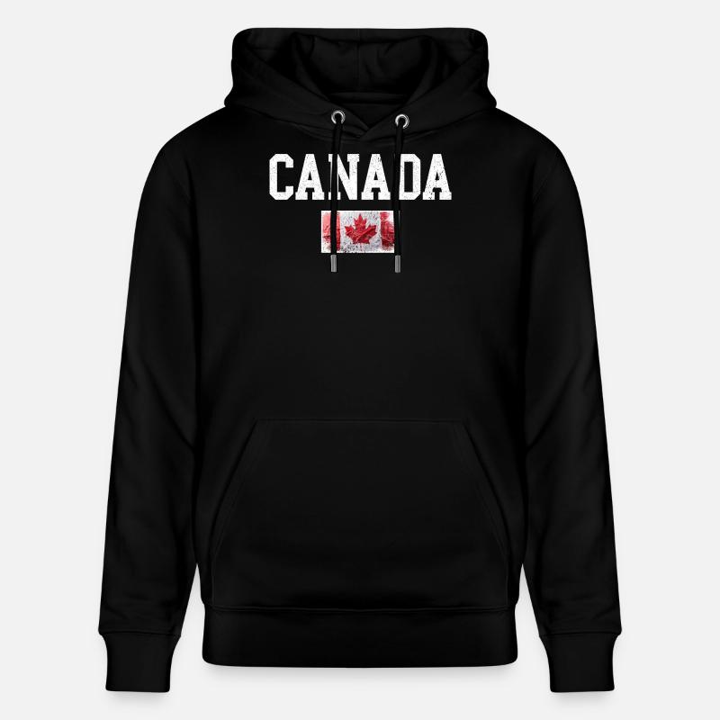 Distressed Kanada Maple Flagge - Stanley/Stella Unisex Bio-Hoodie CRUISER  - Schwarz