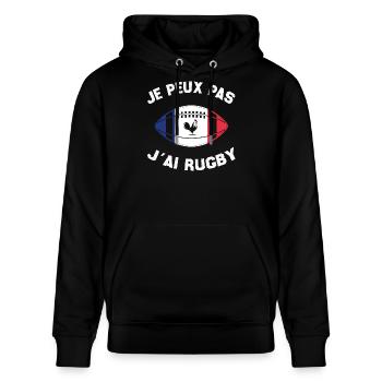 Je Peux Pas J'ai Rugby - Sweat à capuche bio CRUISER Stanley/Stella Unisexe - noir - Devant - Alina (178cm) & Michal (187cm)