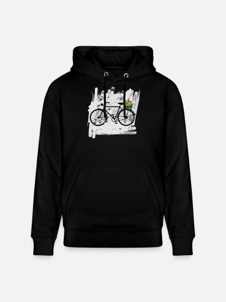 bicycle flowers cyclist - Stanley/Stella CRUISER Unisex Organic Hoodie - black