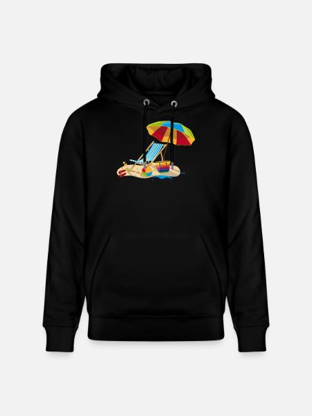Liggestol på stranden - Afslappende på ferie - Stanley/Stella CRUISER økologisk unisex-hoodie - sort