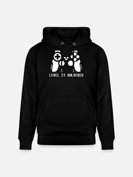 21st Birthday Gamer Zocker - Stanley/Stella CRUISER Unisex Organic Hoodie - black