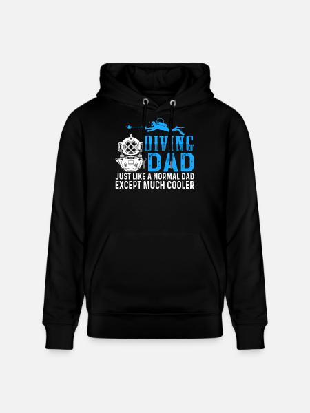 Diver Diving Dad Father - Stanley/Stella CRUISER Unisex Organic Hoodie - black