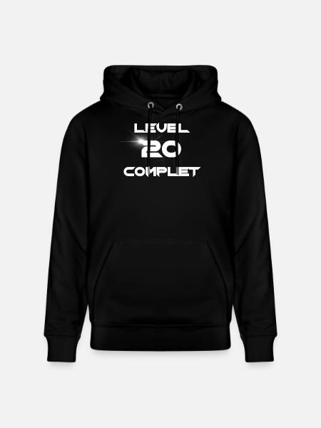 Level 20 complete - Stanley/Stella CRUISER Unisex Organic Hoodie - black