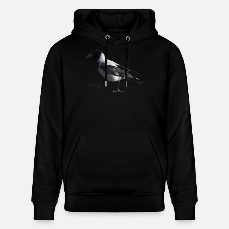 Ein kleiner Schritt durch eine Krähe - Stanley/Stella Unisex Bio-Hoodie CRUISER  - Schwarz