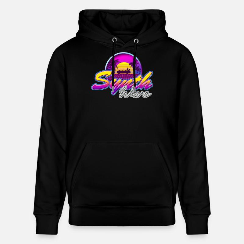 Synth-Wave Music Neon-Vibe Electrowave sunset - Stanley/Stella Unisex Bio-Hoodie CRUISER - Schwarz