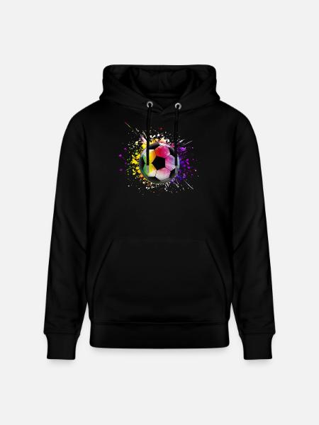 Bunter Fußball Regenbogenfarben - Stanley/Stella Unisex Bio-Hoodie CRUISER - Schwarz