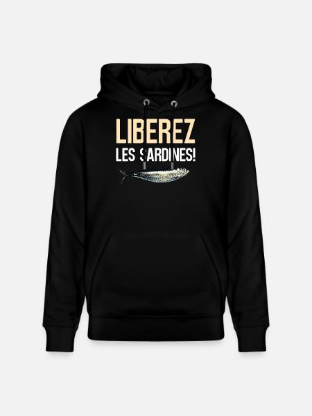 Liberez les sardines - Sweat à capuche bio CRUISER Stanley/Stella Unisexe - noir