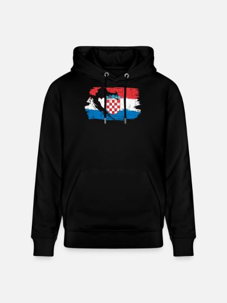 Drapeau croate à la brosse - Sweat à capuche bio CRUISER Stanley/Stella Unisexe - noir