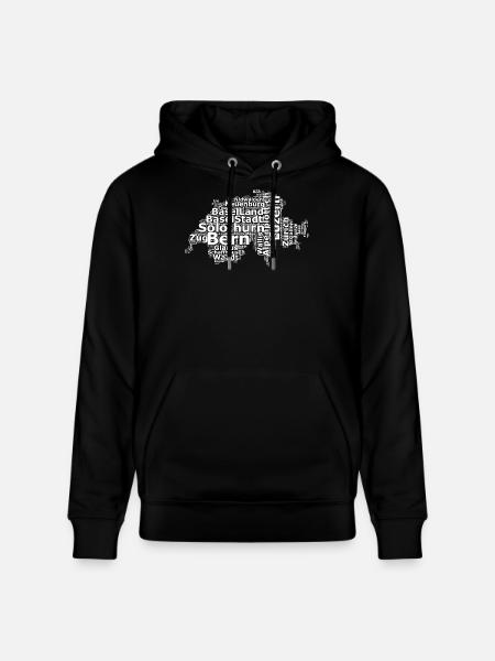 Switzerland dialect white - Stanley/Stella CRUISER Unisex Organic Hoodie - black