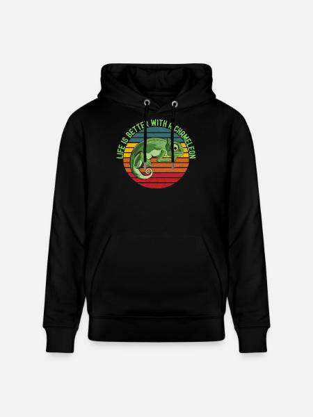 Life’s Better with a Chameleon - Stanley/Stella CRUISER Unisex Organic Hoodie - black