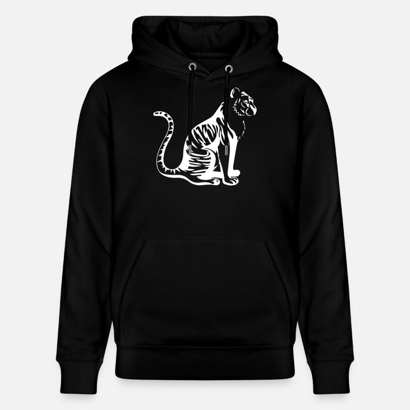 Eleganter Tiger Silhouette Design - Stanley/Stella Unisex Bio-Hoodie CRUISER - Schwarz