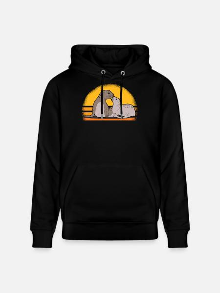 Seal med baby søde sæler sæler gave - Stanley/Stella CRUISER økologisk unisex-hoodie - sort