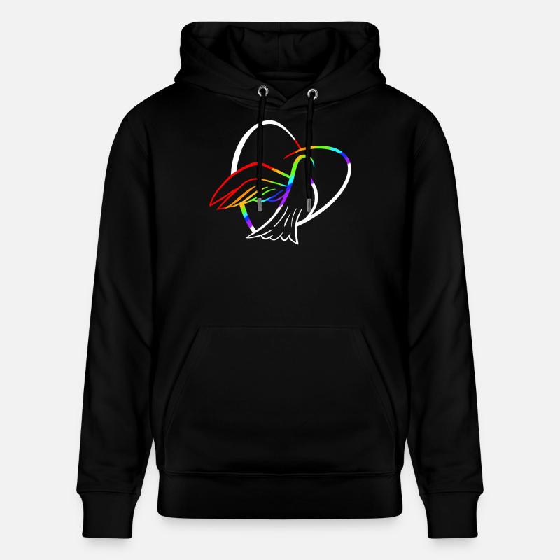 Friedenstaube mit Herz - Stanley/Stella Unisex Bio-Hoodie CRUISER  - Schwarz