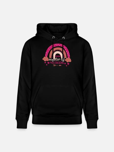 Mom Queen of Rainbow Multitasking - Stanley/Stella CRUISER Unisex Organic Hoodie - black