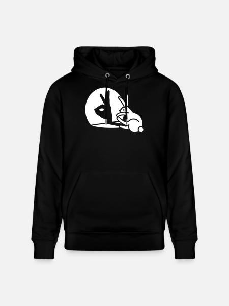 Funny Rabbit Hand Shadow Projection Rabbit - Stanley/Stella CRUISER Unisex Organic Hoodie - black
