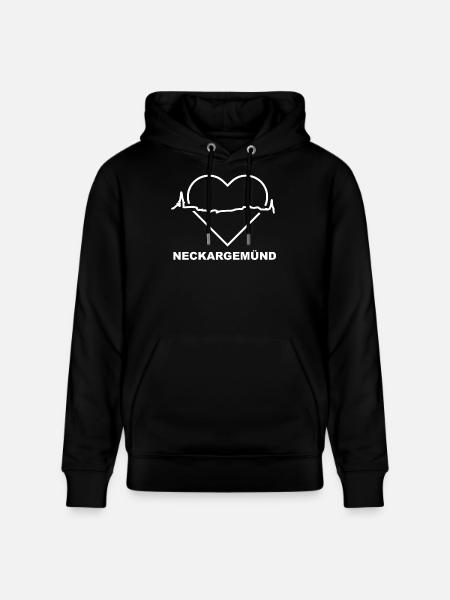 Neckargemünd - Heartbeat - Stanley/Stella CRUISER Unisex Organic Hoodie - black