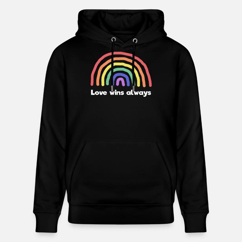 Regenbogen Liebe Statement Frieden Weltfrieden - Stanley/Stella Unisex Bio-Hoodie CRUISER  - Schwarz