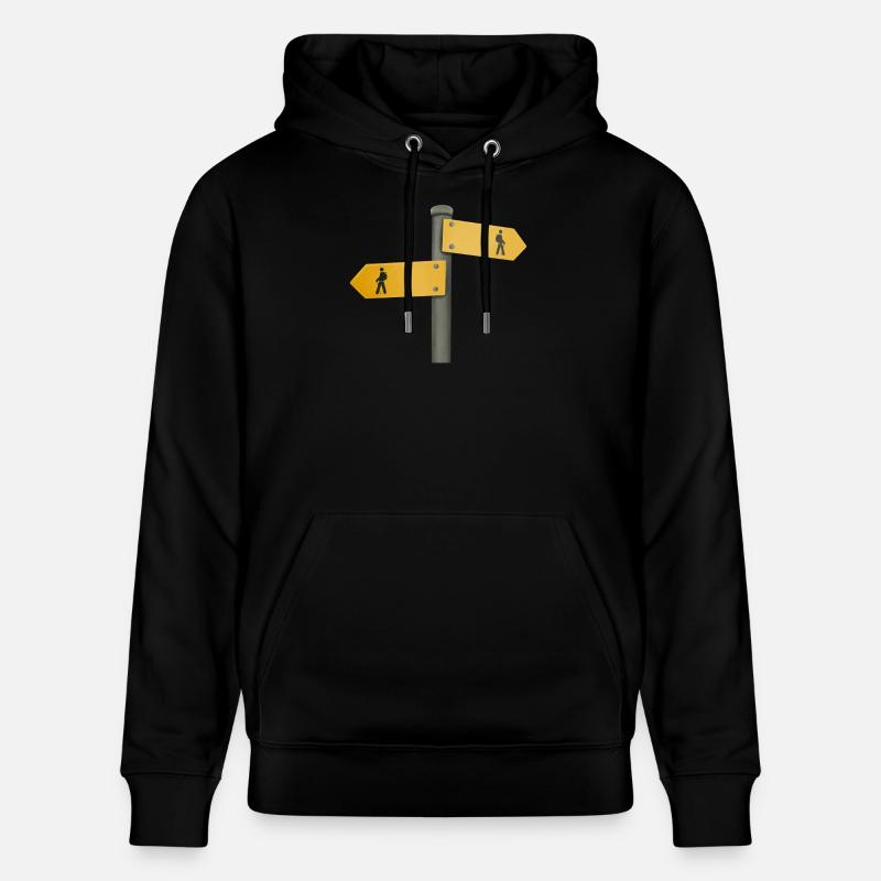 Panneau de randonnée panneau indicateur - Sweat à capuche bio CRUISER Stanley/Stella Unisexe - noir