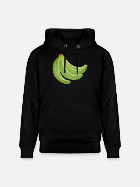 four bright green unripe bananas - Stanley/Stella CRUISER Unisex Organic Hoodie - black