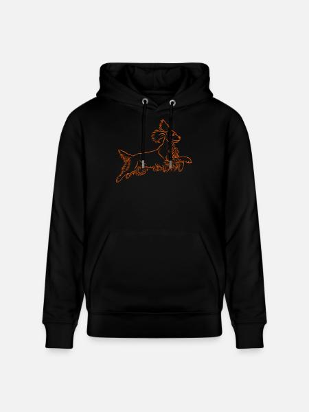 Springer Spaniel in orange - Stanley/Stella CRUISER Unisex Organic Hoodie - black