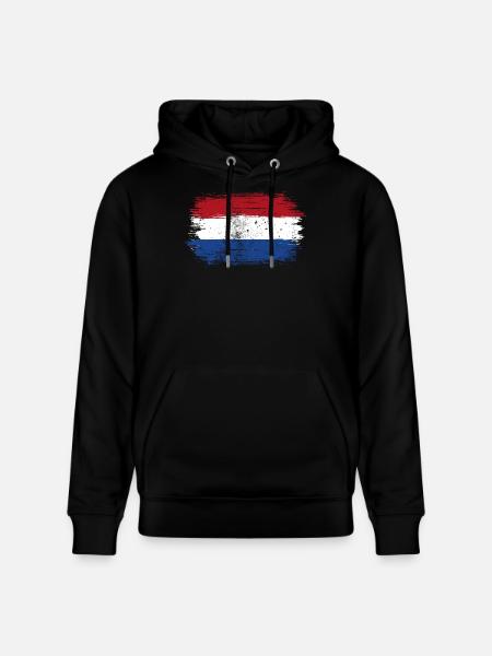 Dutch Flag Brush Stroke - Stanley/Stella CRUISER Unisex Organic Hoodie - black