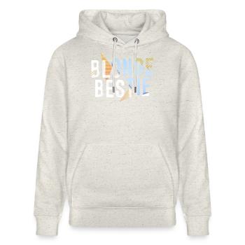 Blonde Bestie für heiße Blondinen - Stanley/Stella Unisex Bio-Hoodie CRUISER  - Beige meliert - Vorne - Alina (178cm) & Michal (187cm)