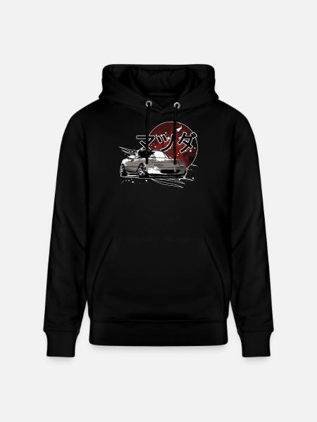 Car Mx5 Miata Japanese writing - Stanley/Stella CRUISER Unisex Organic Hoodie - black