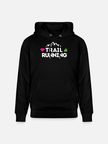 I Love Trail Running - Stanley/Stella CRUISER Unisex Organic Hoodie - black