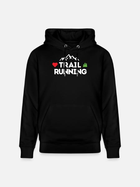 I love Trail Running - Stanley/Stella CRUISER Unisex Organic Hoodie - black