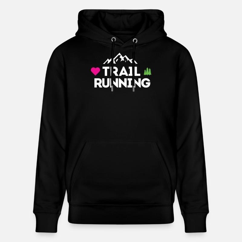 J’adore le Trail Running - Sweat à capuche bio CRUISER Stanley/Stella Unisexe - noir