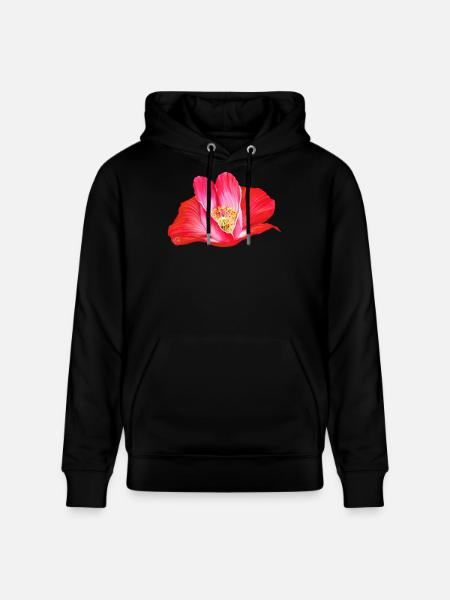 Rote Mohnblume in Herzform - Stanley/Stella Unisex Bio-Hoodie CRUISER - Schwarz