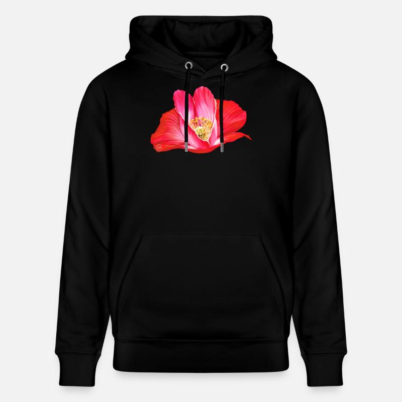 Rote Mohnblume in Herzform - Stanley/Stella Unisex Bio-Hoodie CRUISER  - Schwarz