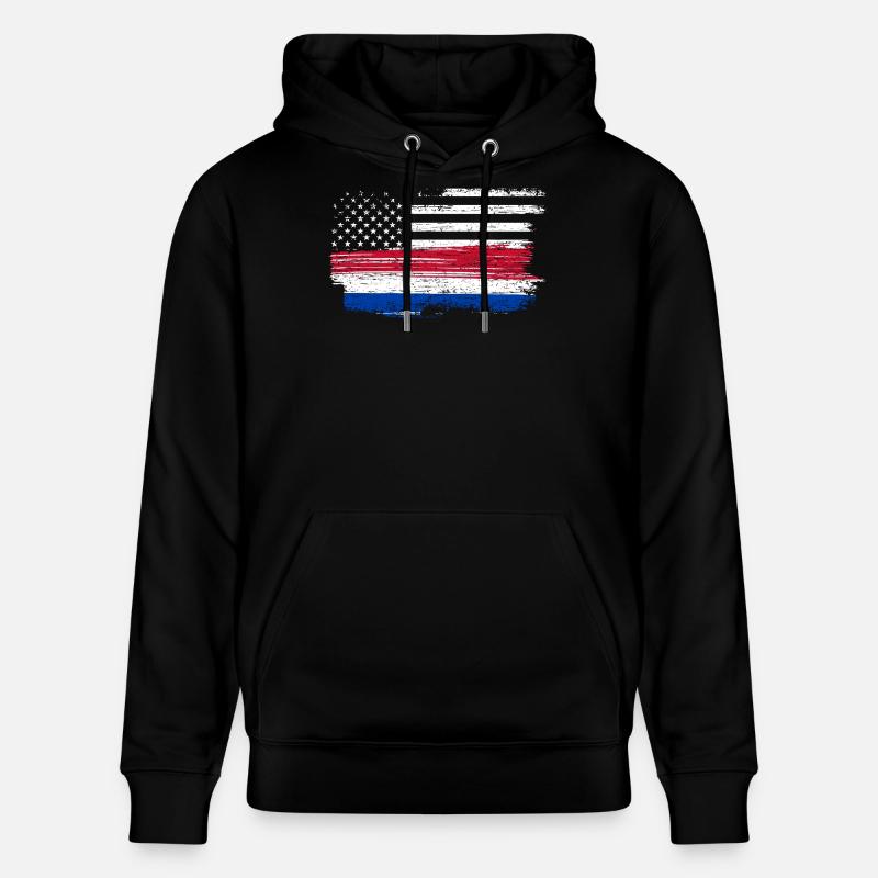 Drapeau Grunge Brushstroke Americana - Sweat à capuche bio CRUISER Stanley/Stella Unisexe - noir