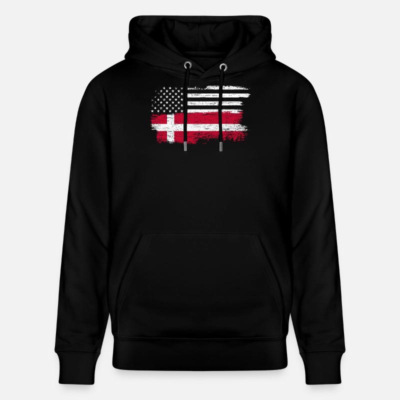 Grunge US Drapeau Danois Fusion - Sweat à capuche bio CRUISER Stanley/Stella Unisexe - noir