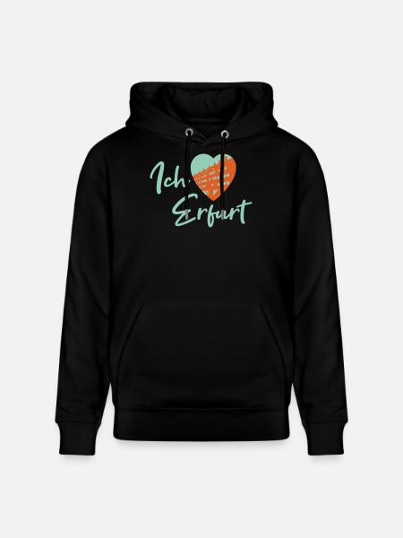 Ich liebe Erfurt - Schriftzug - Stanley/Stella Unisex Bio-Hoodie CRUISER - Schwarz