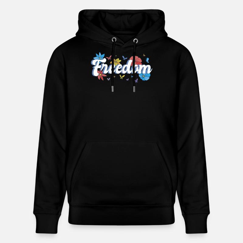 Liberté Fleurs Papillons Liberté Design - Sweat à capuche bio CRUISER Stanley/Stella Unisexe - noir