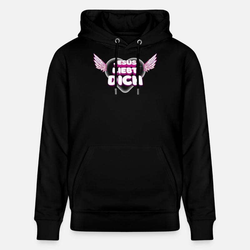 Jésus vous aime - Sweat à capuche bio CRUISER Stanley/Stella Unisexe - noir