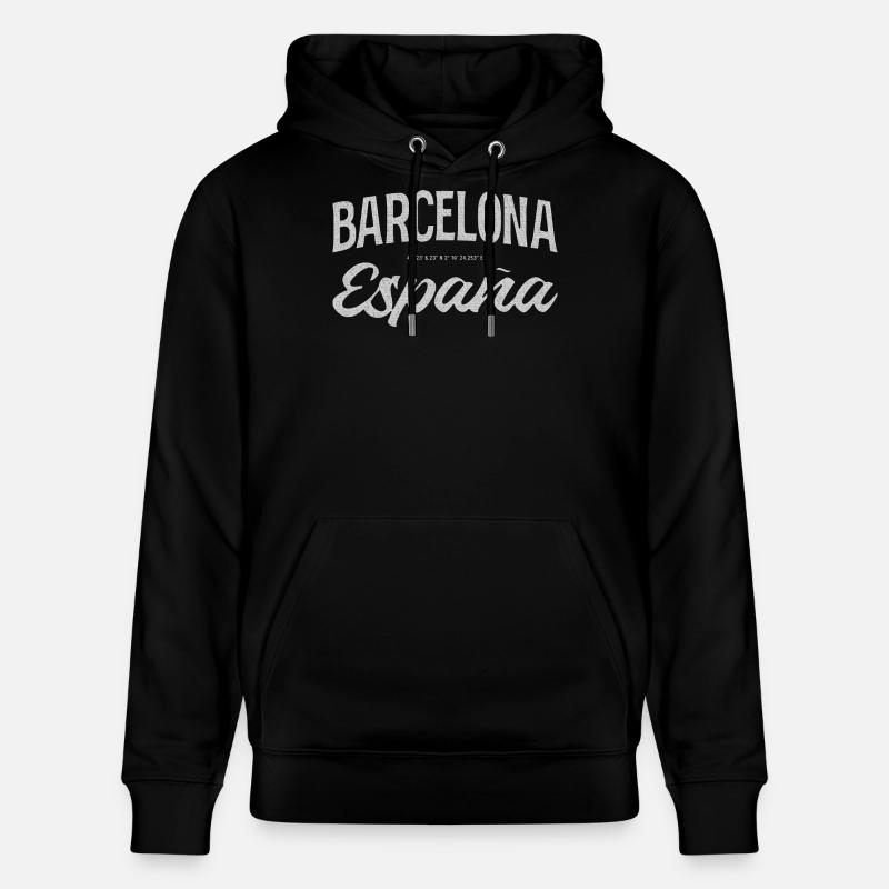 Barcelona Espana Script Design - Stanley/Stella Unisex Bio-Hoodie CRUISER  - Schwarz