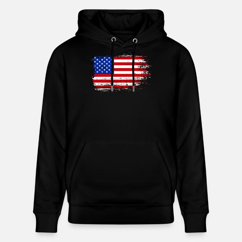 Coup de pinceau Drapeau américain - Sweat à capuche bio CRUISER Stanley/Stella Unisexe - noir