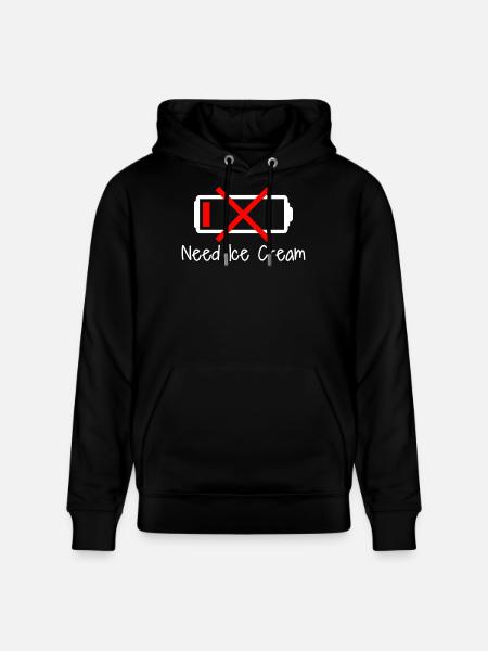 Low battery funny - Stanley/Stella CRUISER Unisex Organic Hoodie - black