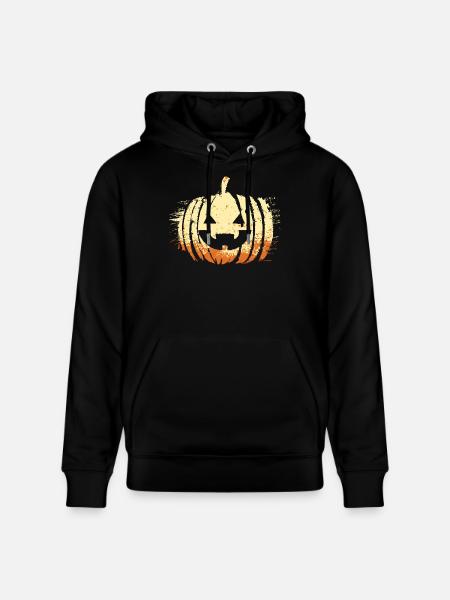 Halloween Pumpkin Head - Stanley/Stella CRUISER Unisex Organic Hoodie - black